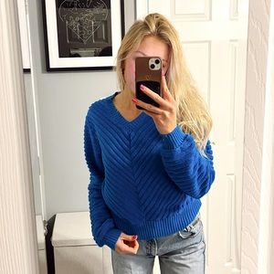 Royal Blue Vintage Striped Sweater